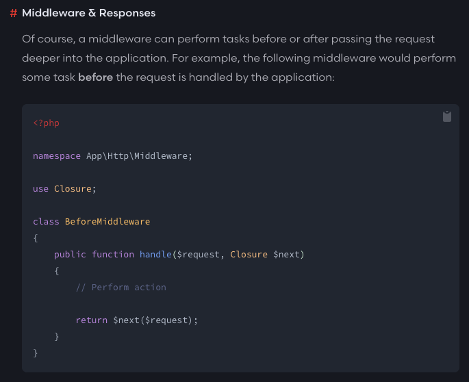 laravel before middleware